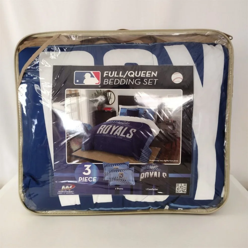 KC Royals MLB Full/Queen 3 Piece Bedding Set Comforter & Shams