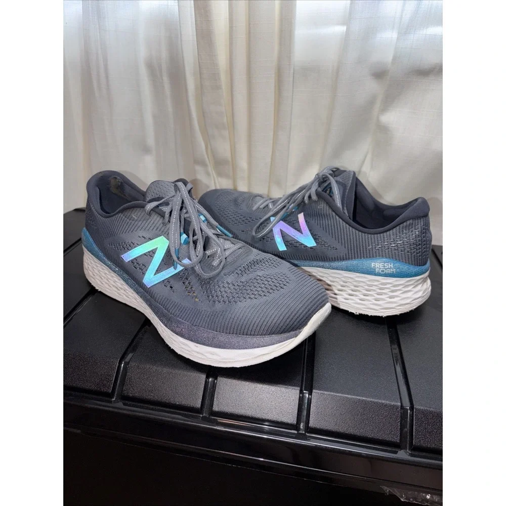 New Balance Men's Fresh Foam More V1 Running Shoes Gray/Blue Size 12.5 Mens/ W14