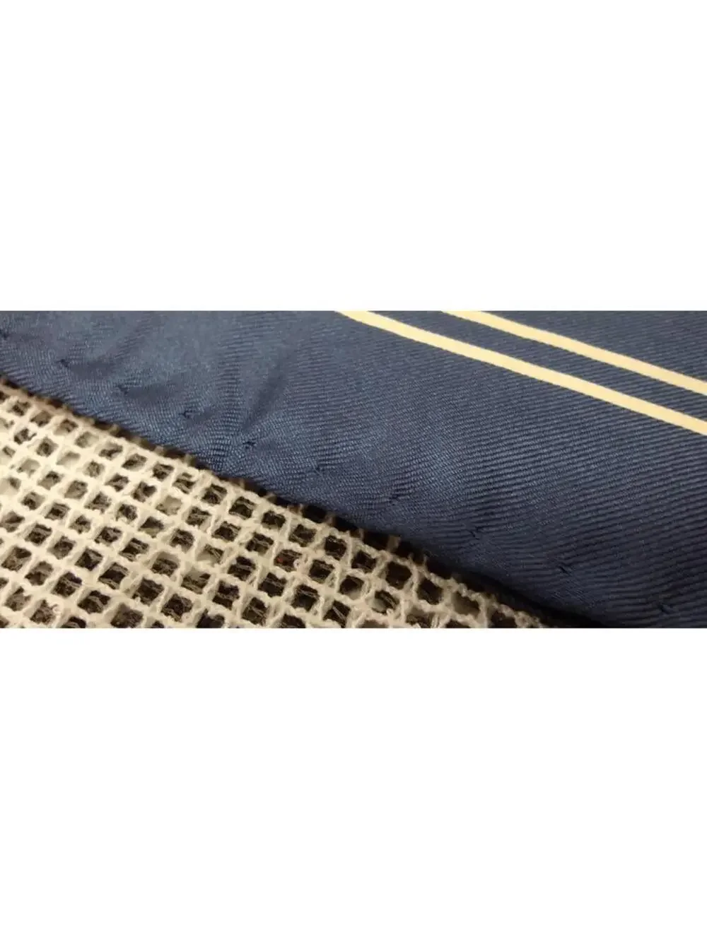 Vintage Navy Blue Silk Hnakie White Polka Dots NAUTICAL Menswear Handkerchief