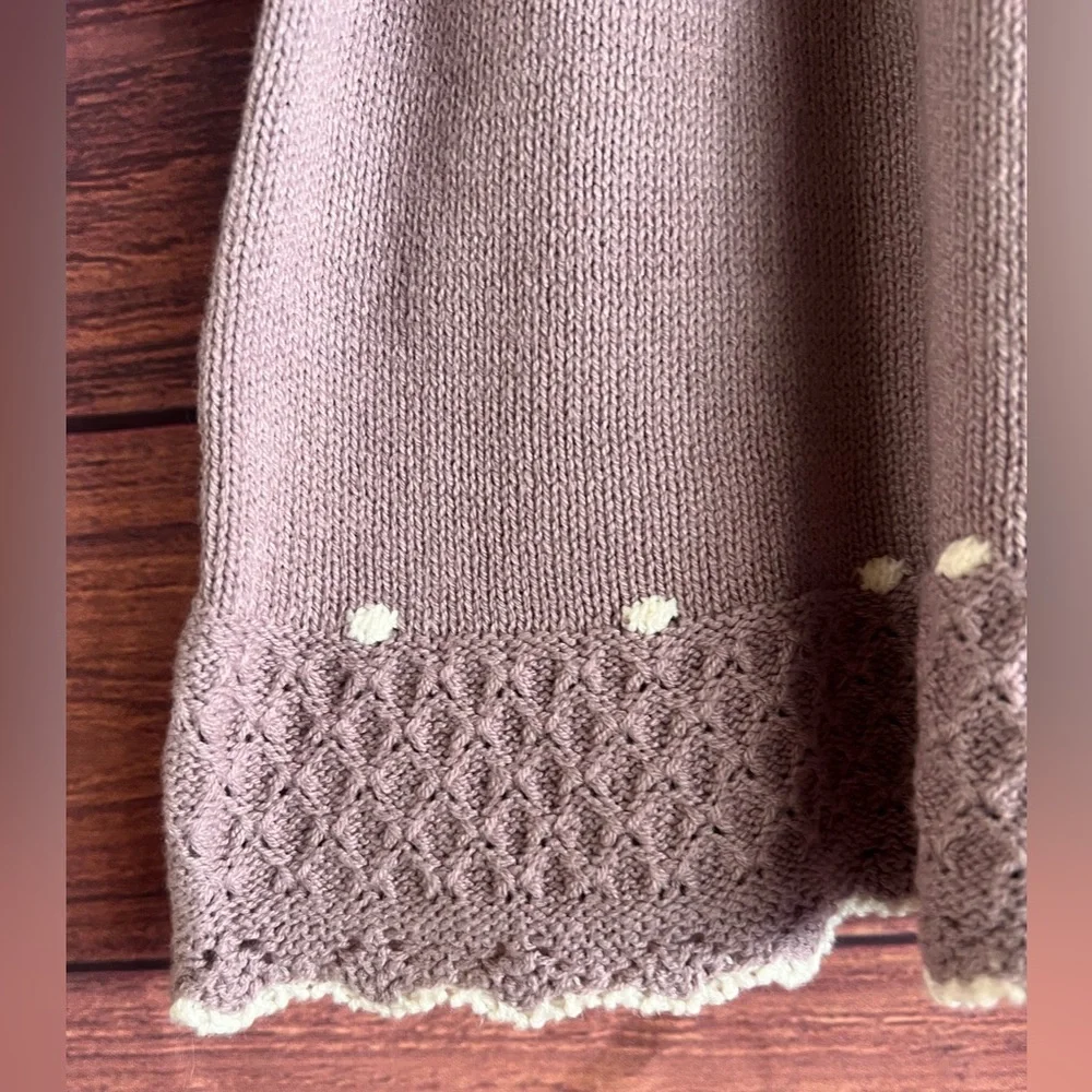Blueberi Boulevard Lavender Knit Dress with White Accents