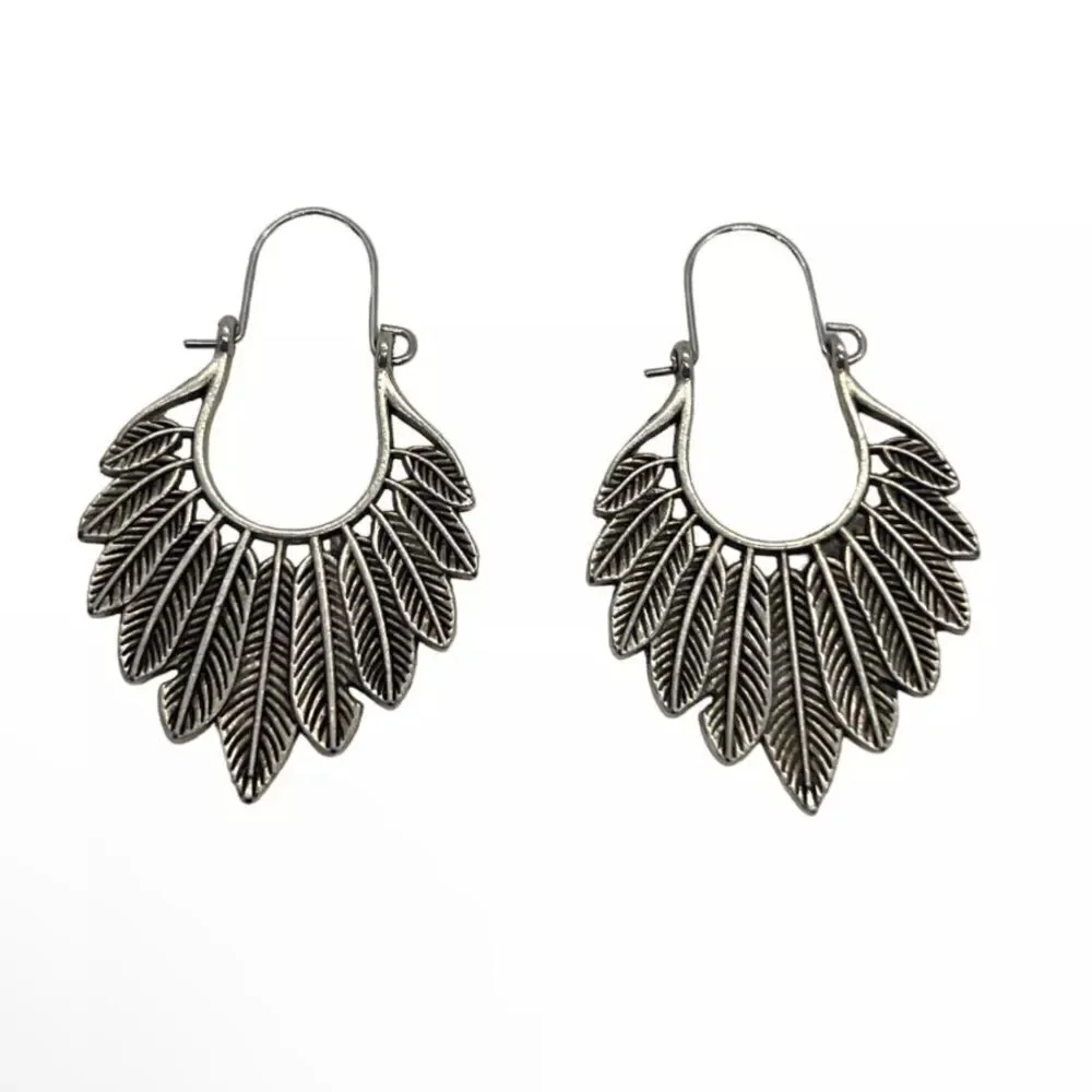 Silver Hoop earrings A243