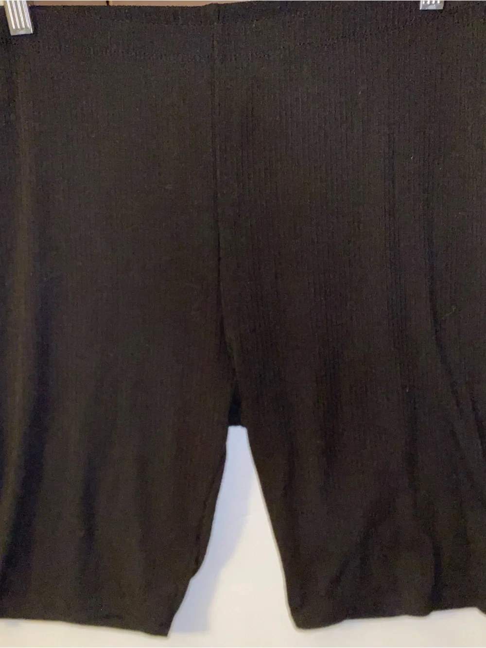 Bozzolo Black Ribbed Knit biker shorts