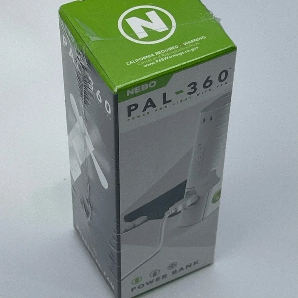 NEBO‎ PAL-360 Power Bank Light Fan USB-C Rechargeable New