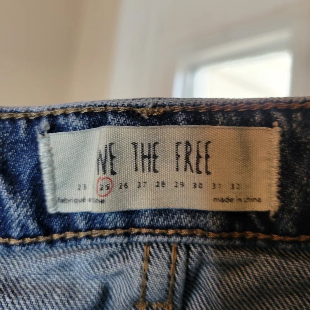Free People We The Free Zip It Up Mini Denim Jean Skirt, Size 25‎