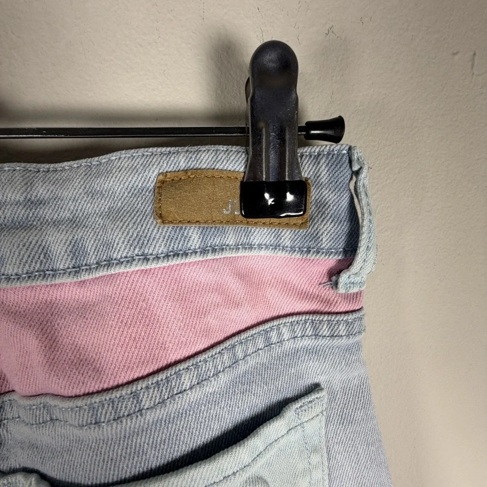 Justice Care Bears Jeans‎ 12Y Flare Leg Colorblock Pastel Y2K Light Wash
