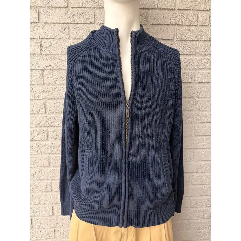 L.L. Bean Men’s Zip Front Heavy Knit Sweater Cardigan Size M