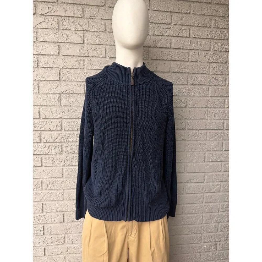 L.L. Bean Men’s Zip Front Heavy Knit Sweater Cardigan Size M