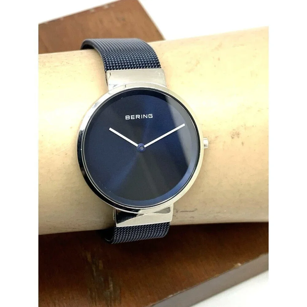 Bering Women's Watch 14531-307 Quartz Silver Blue Dial Mesh Stainless St…