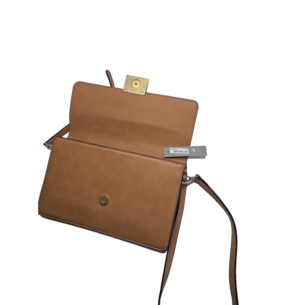 Chelsea28 Vegan Leather Color Block Brown Crossbody Purse Bag