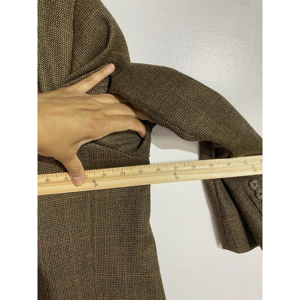 Burberry Blazer‎ Mens 46L Burberry Blue Wool Windowpane Corpcore Office Business