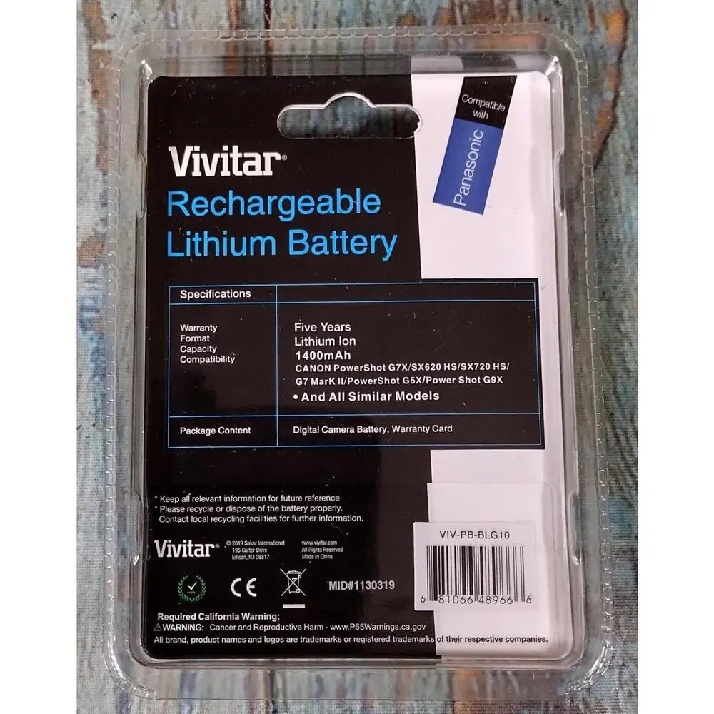 Vivitar rechargeable lithium