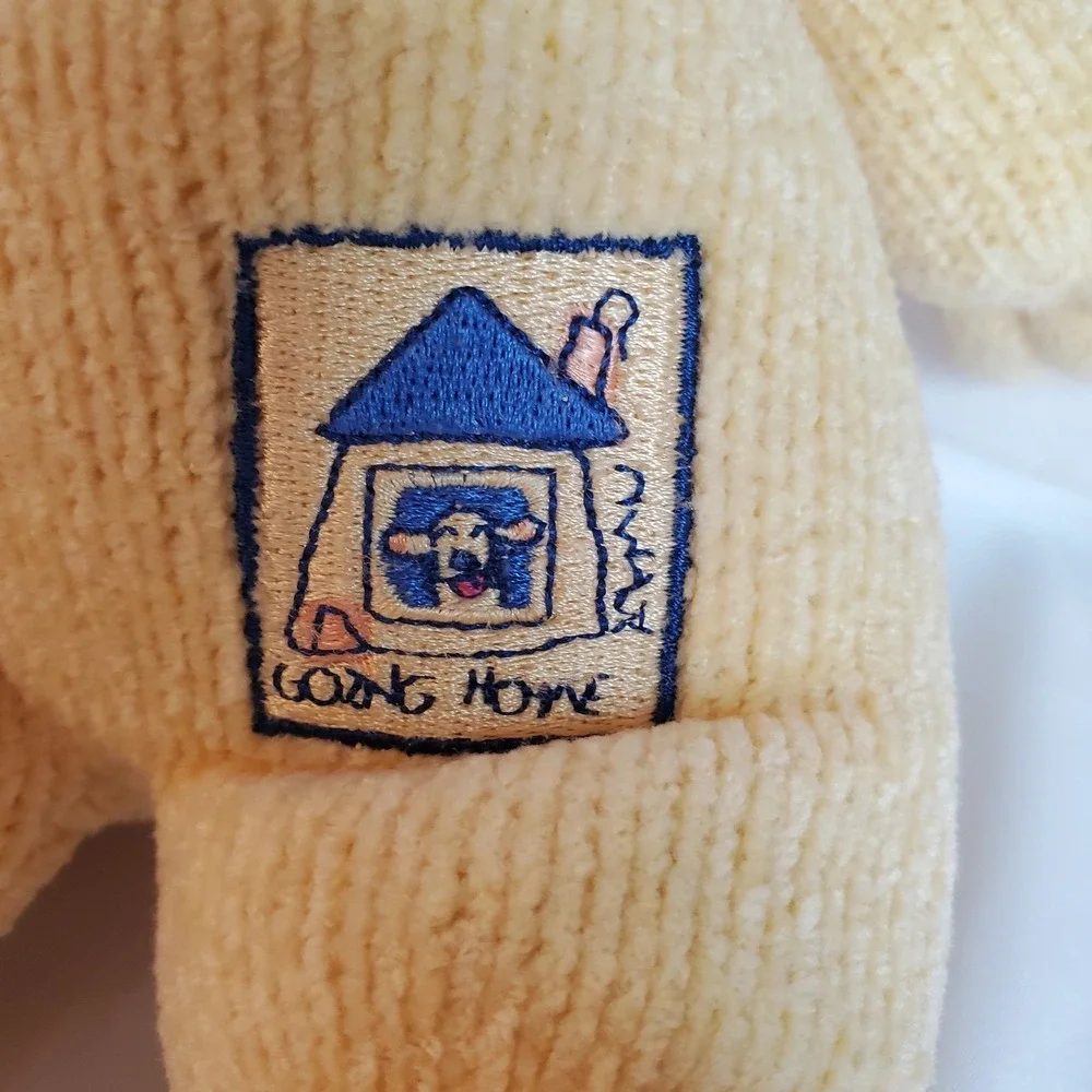 Carters Emu Namae Going Home Yellow Plush Puppy Dog Baby Rattle‎ Vintage 2000