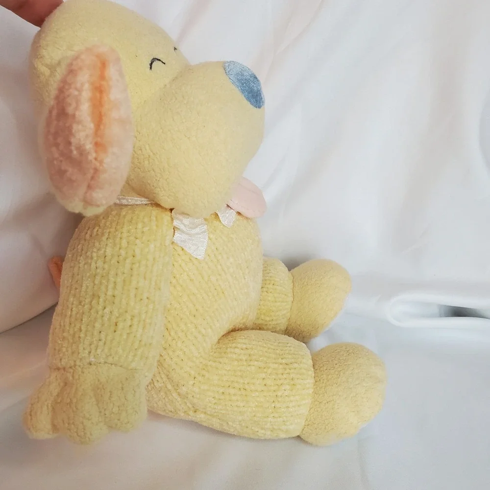 Carters Emu Namae Going Home Yellow Plush Puppy Dog Baby Rattle‎ Vintage 2000