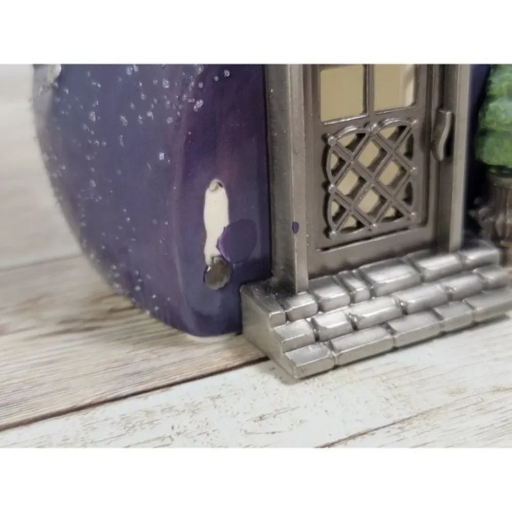 PartyLite Ceramic Cottage Eggplant Villa Tealight Votive Candle Holder‎ #2