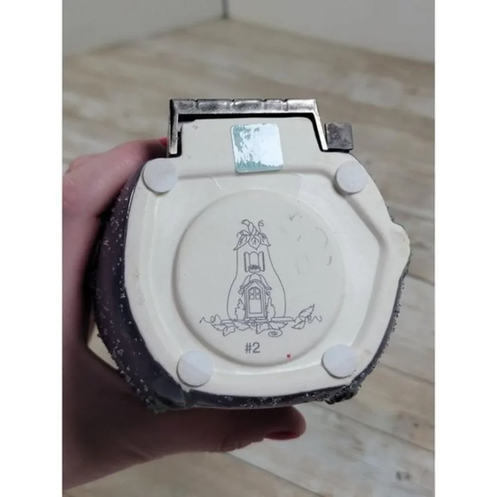 PartyLite Ceramic Cottage Eggplant Villa Tealight Votive Candle Holder‎ #2