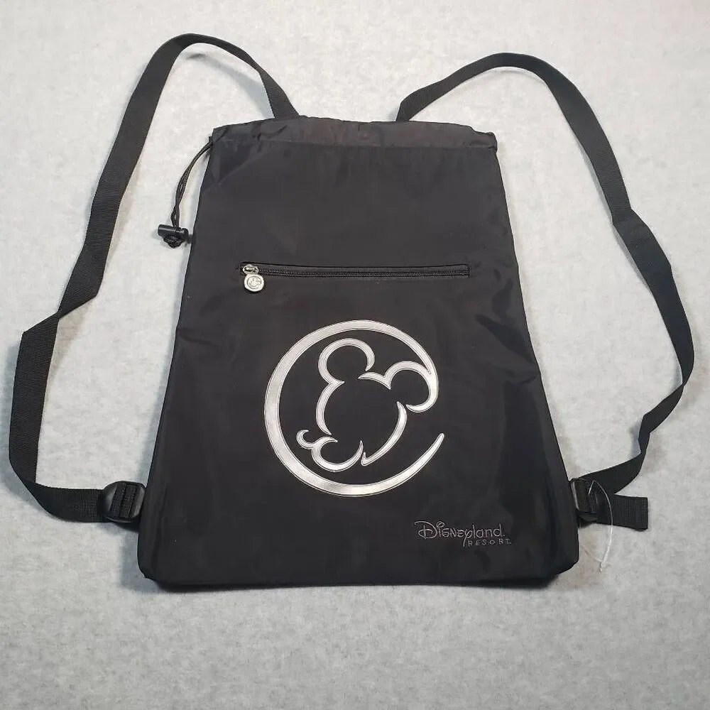 Disneyland Resorts Mickey Mouse Logo Sling Bag Metallic Silver Heavy‎ Duty Nylon