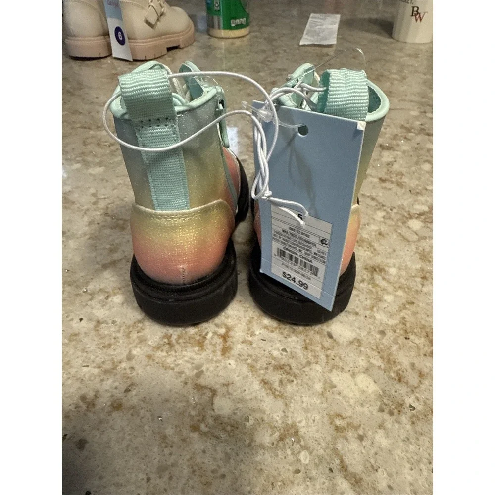 Toddler Girls' Amaya Lace-Up Combat Boots - Cat & Jack Size 5 NWT