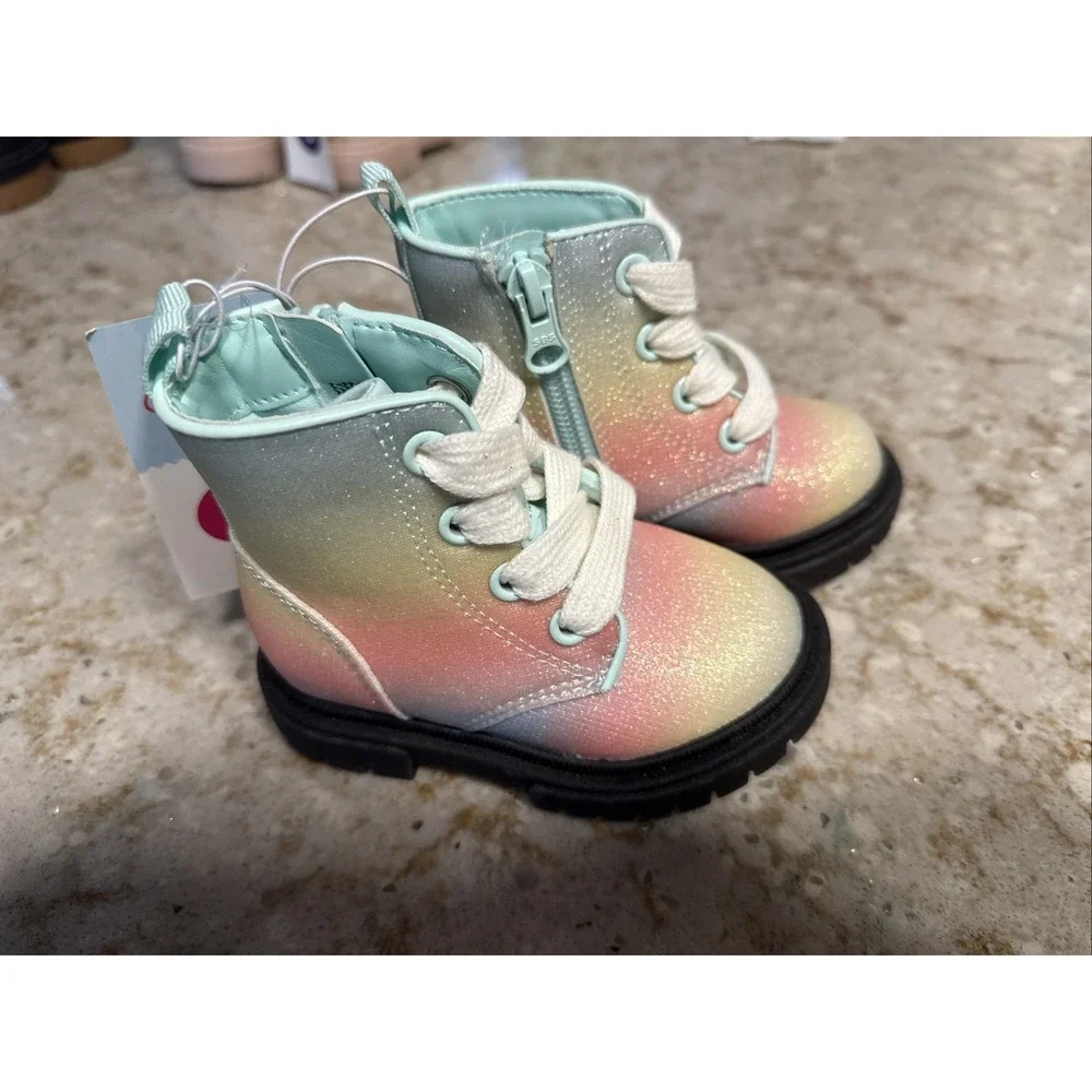Toddler Girls' Amaya Lace-Up Combat Boots - Cat & Jack Size 5 NWT