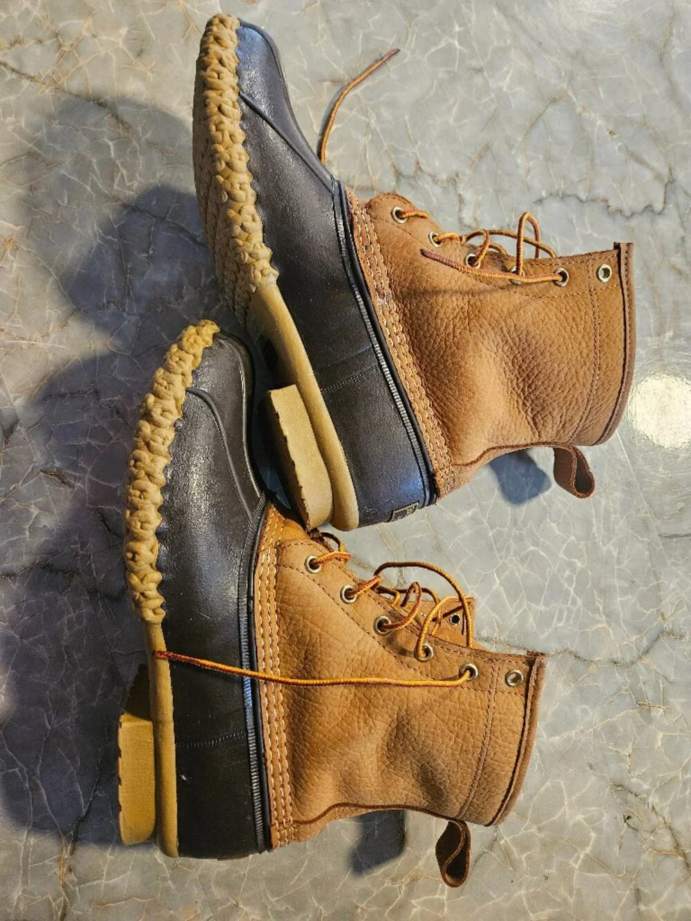 L.l bean fur lined leather boots (men's 8, fits like 8.5)