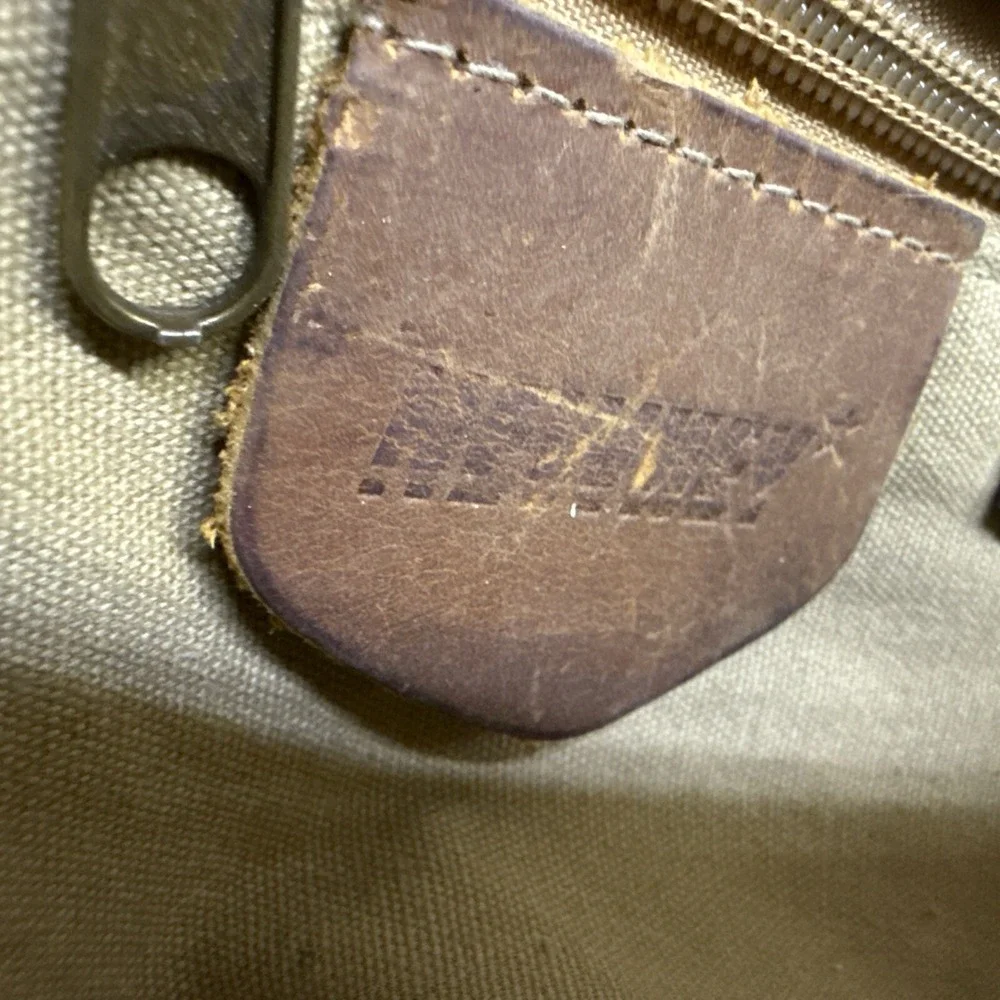 NEWHEY‎ Men's Leather Canvas Laptop Messenger Bag - Brown Blue 3j