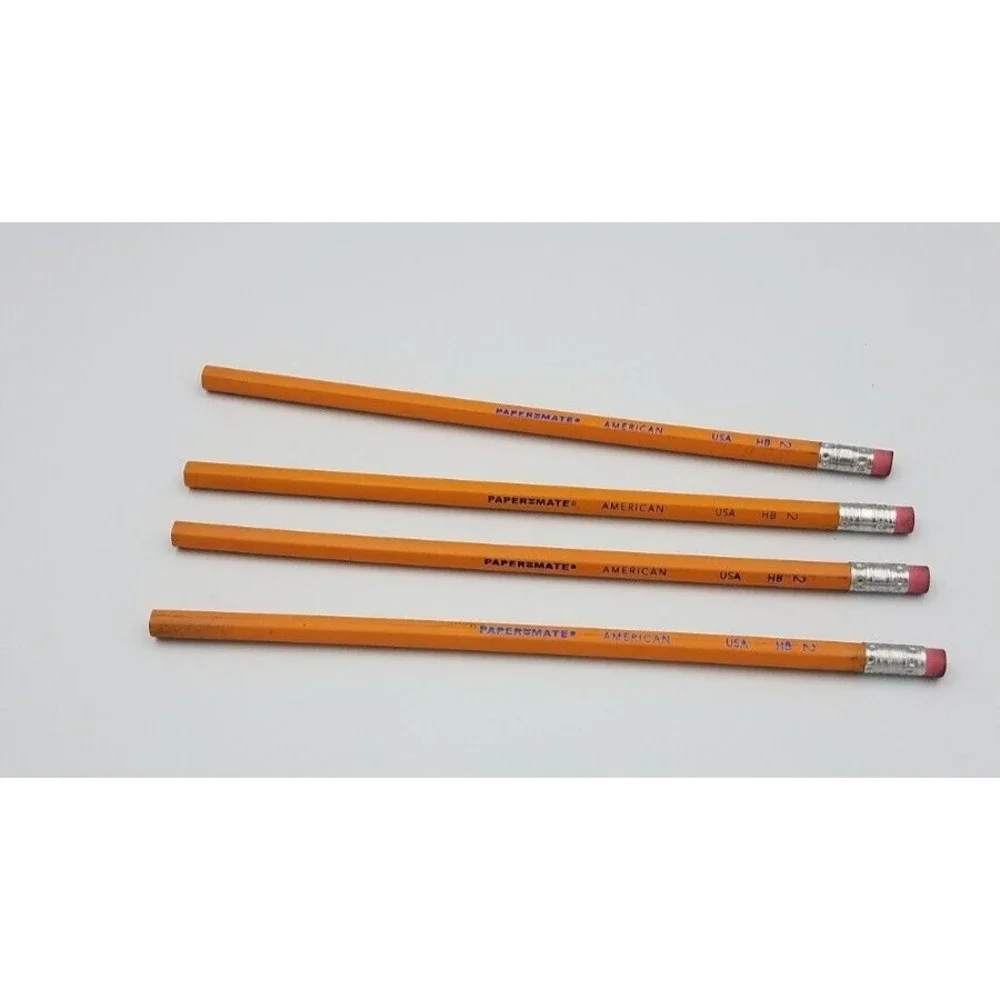 Lot of 4 Paper Mate‎ American Wood Pencils HB #2 USA Made NOS