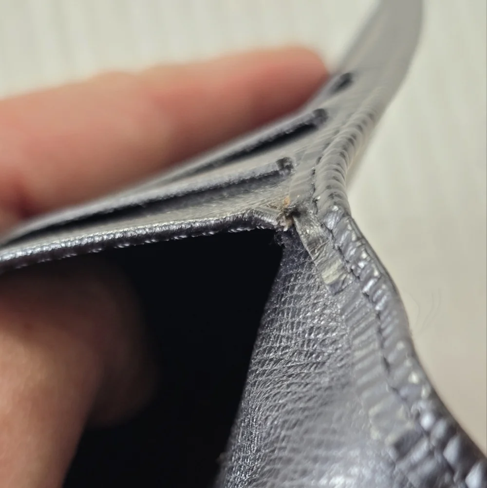 Louis Vuitton Black Epi Leather Porte-Tresor International Trifold Snap Wallet