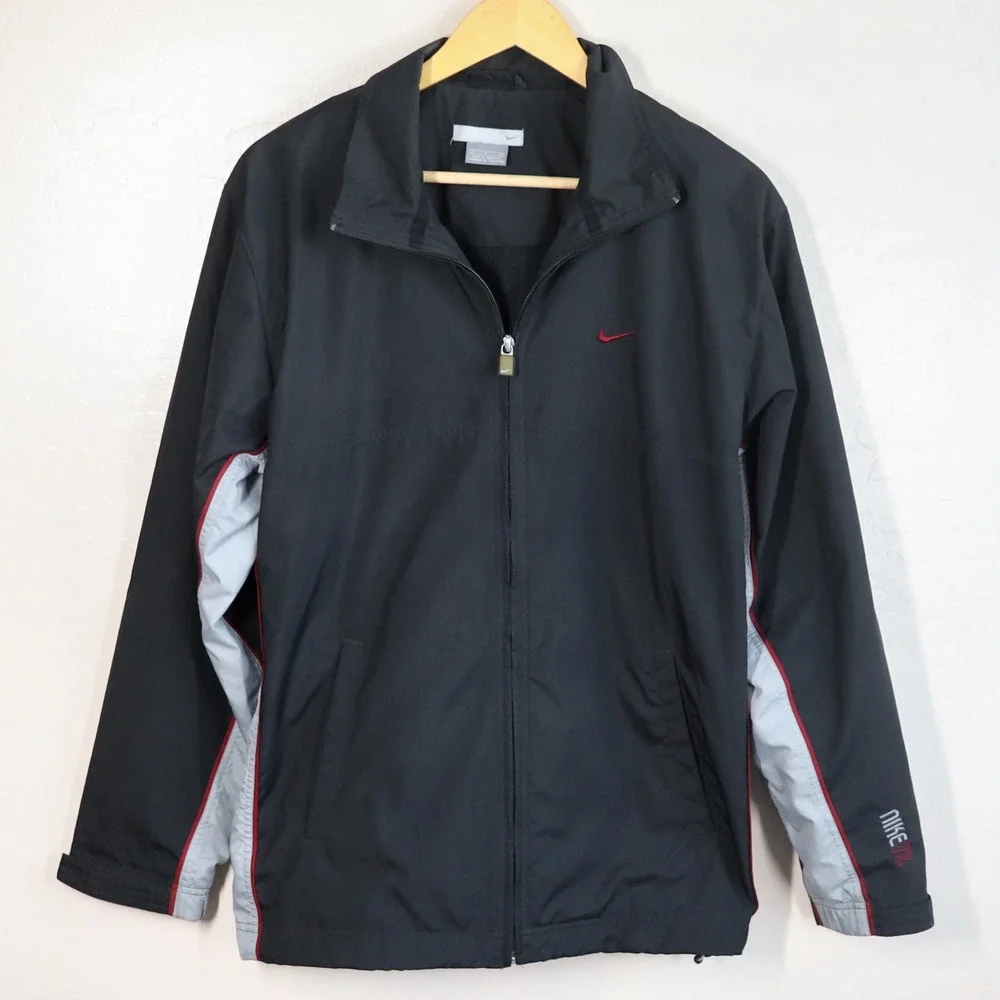 Vintage Nike 72 Track Jacket Mens Small‎ Black Full Zip Windbreaker Warm Up Y2K