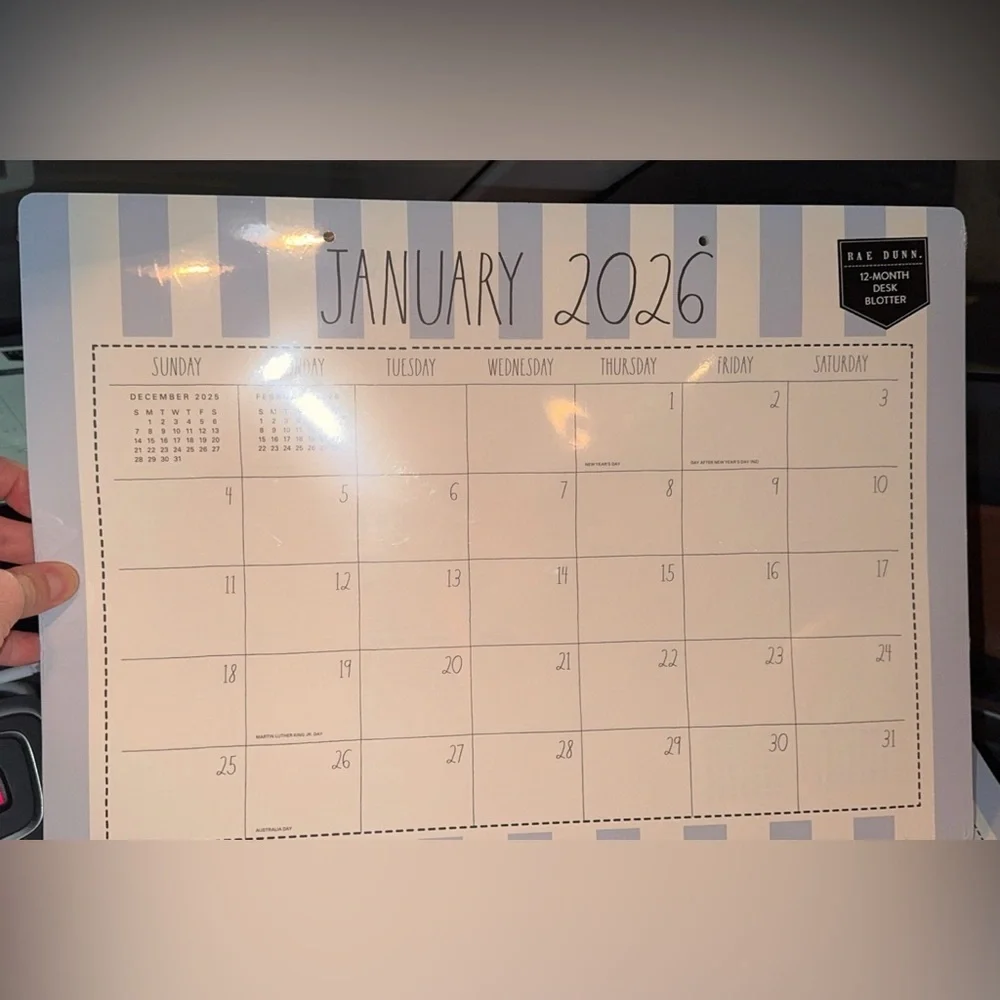 SALE NWT Rae Dunn January-December 26’ LRG Desk Blotter Monthly Planner Calendar