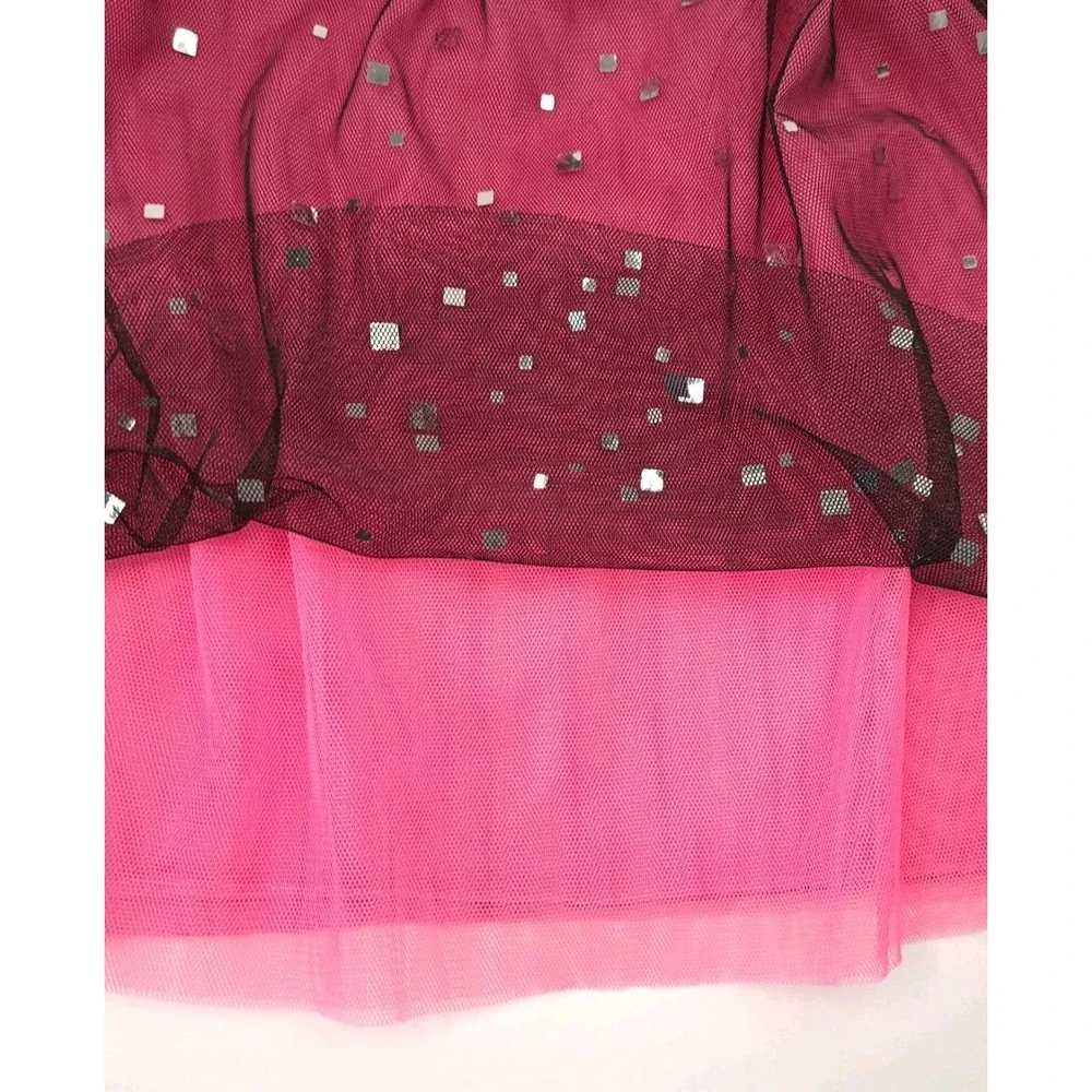SO Girl's M 10-12 Sequin Bubble Foil Tulle Skirt ‎ Layered Lined Balletcore