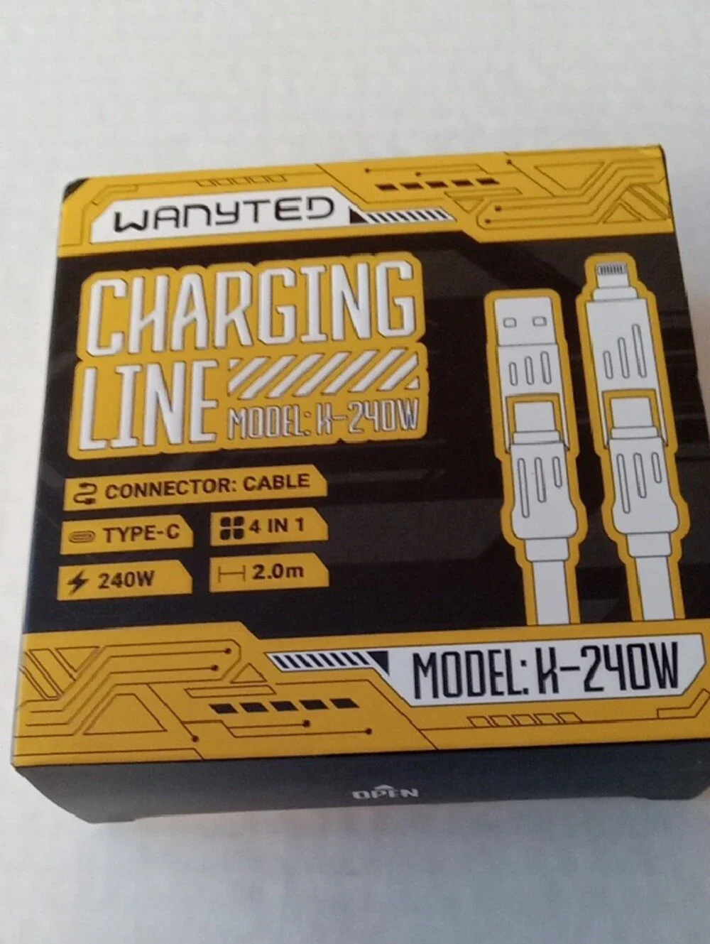 NIB Wanyted Charging Line Type-C Cable in Black
