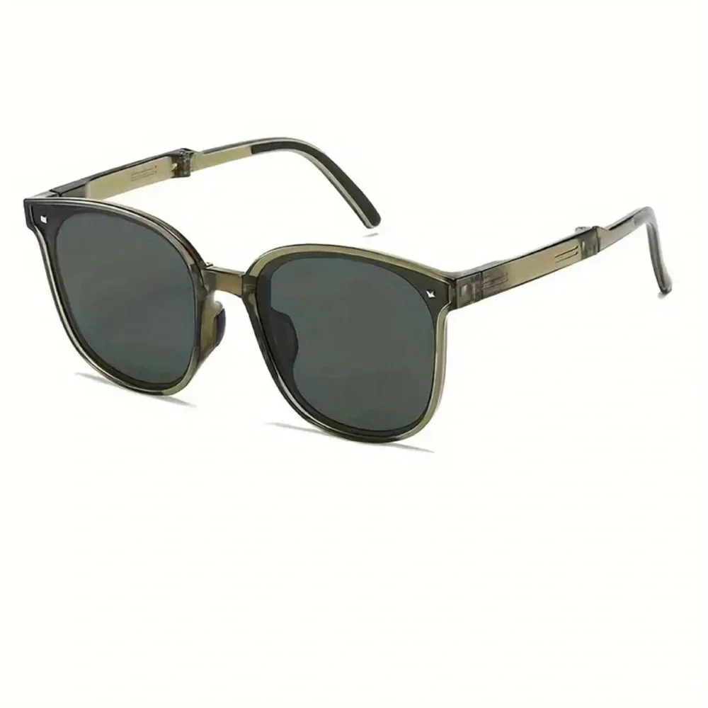 Foldable Square Frame Sunglasses, High-Quality Polarized Lenses, With Case