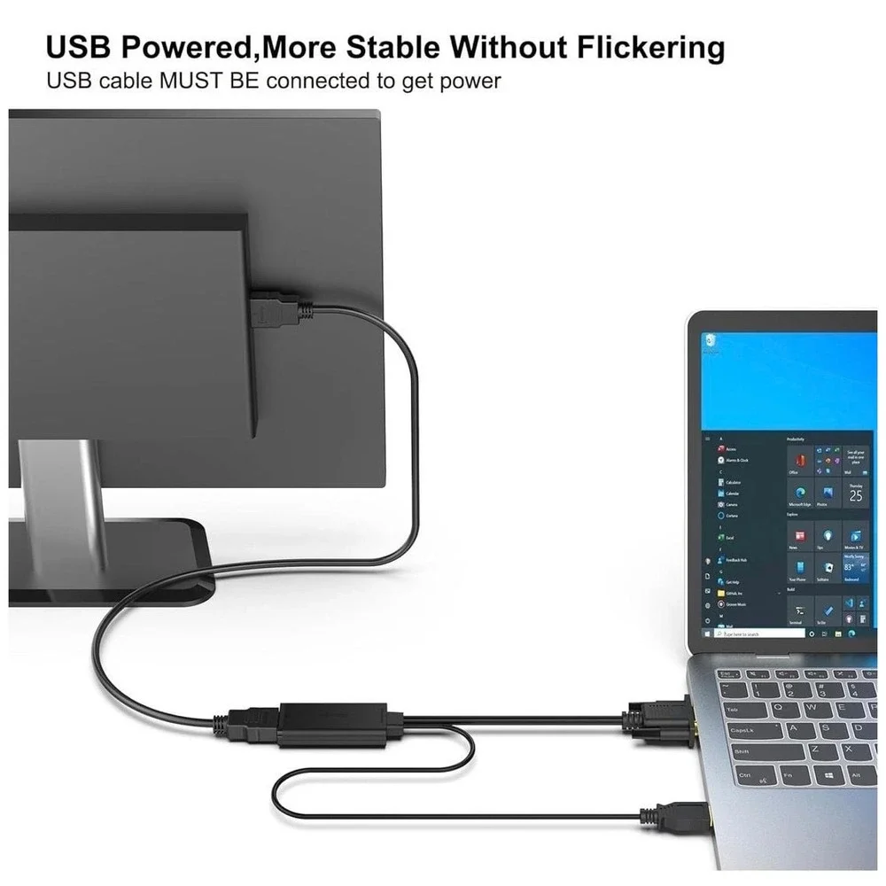 Benfei HDMI to VGA Adapter with Audio and USB Power Support, Gold-Plated