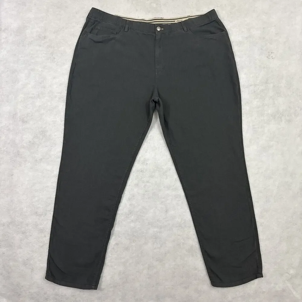 Faherty Pants Mens 42x32 Gray Reserve Movement Linen Blend 5 Pocket Golf Chinos