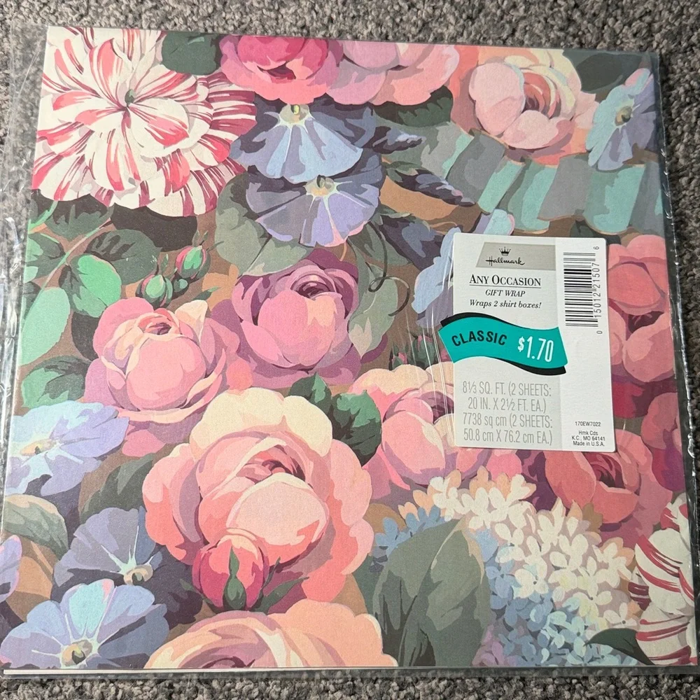 5/$25 VINTAGE Any Occasion Wrapping Paper Floral Flowers