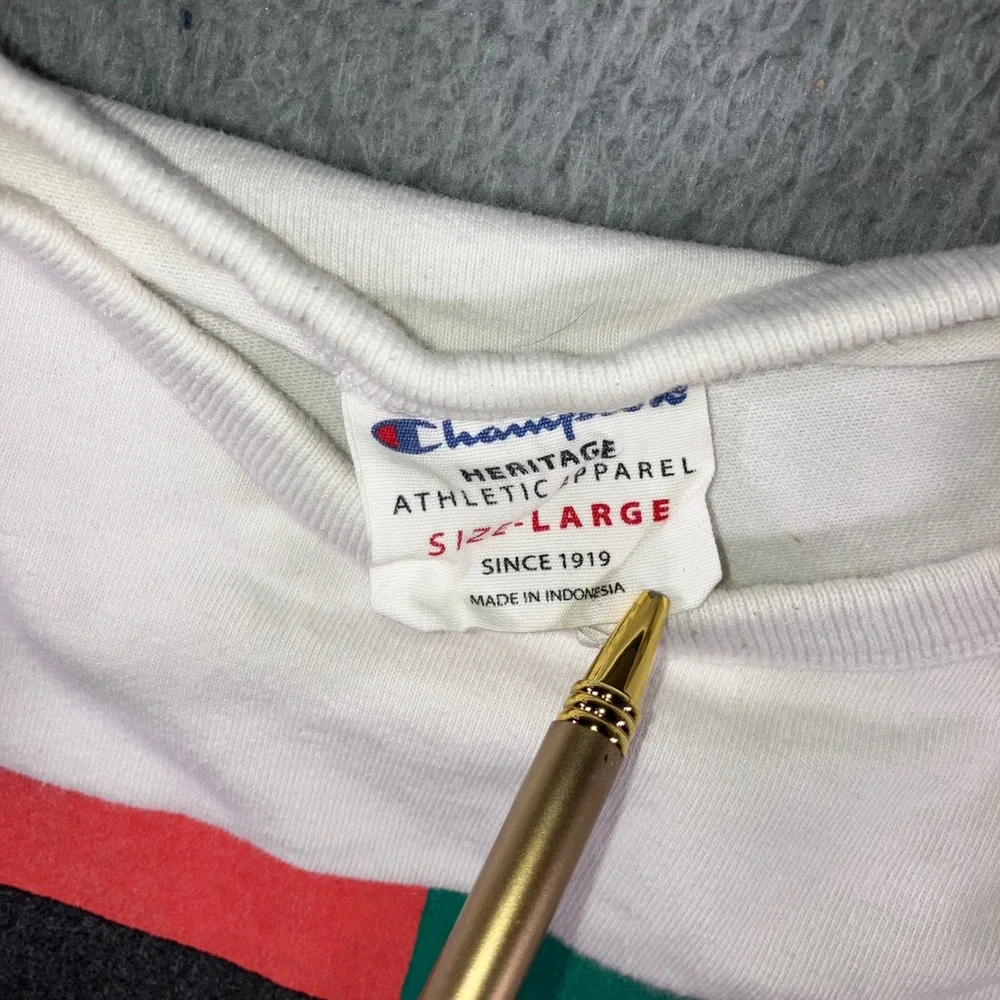 Vintage Champion Graphic T Shirt Men L Colorblock Logo 90s‎ Retro Y2K Streetwear