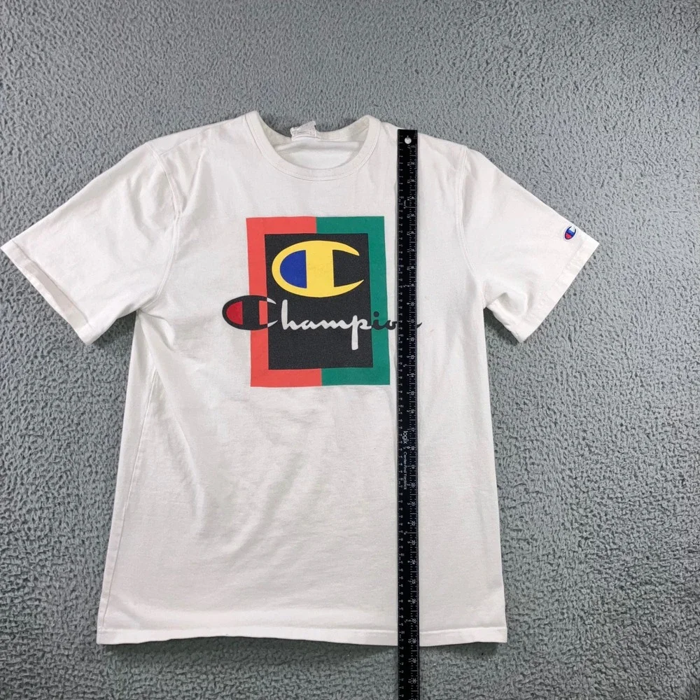 Vintage Champion Graphic T Shirt Men L Colorblock Logo 90s‎ Retro Y2K Streetwear