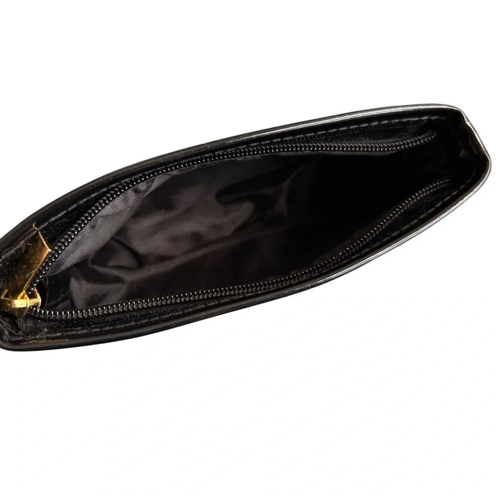 Kevyn Aucoin Black Patent Zip Top Cosmetic Bag