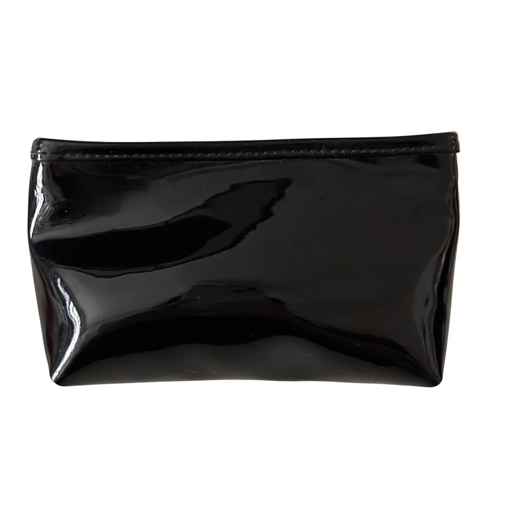 Kevyn Aucoin Black Patent Zip Top Cosmetic Bag