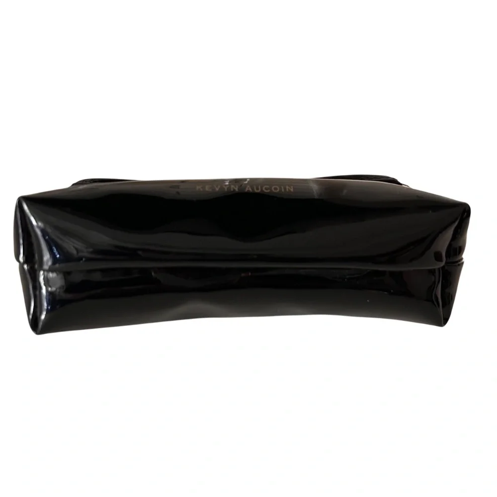 Kevyn Aucoin Black Patent Zip Top Cosmetic Bag
