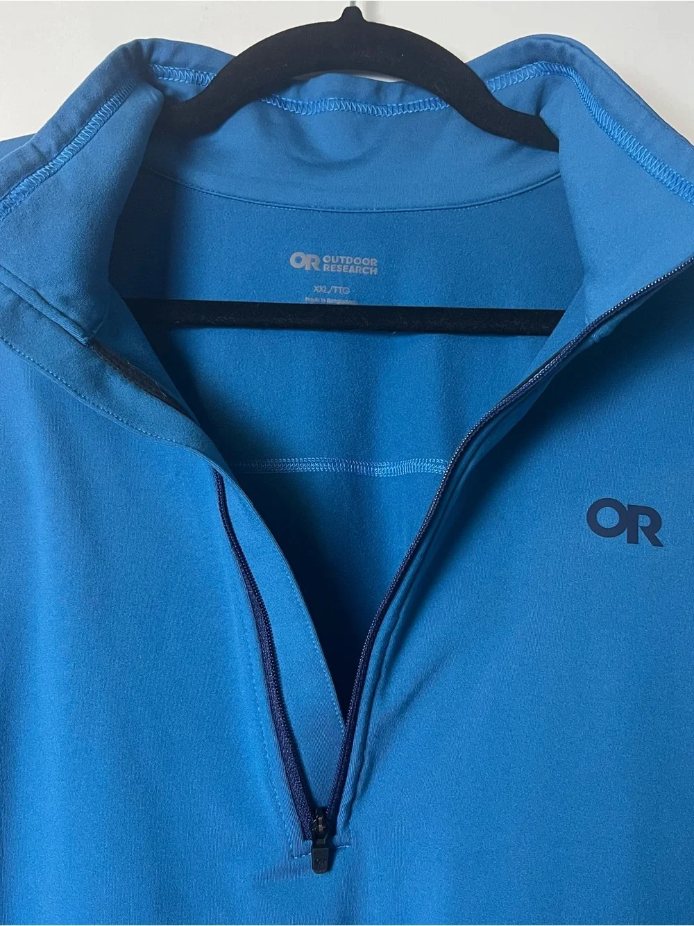 Outdoor Research Men's Quarter Zip Pullover Funnel Neck Blue Sz. Xxl