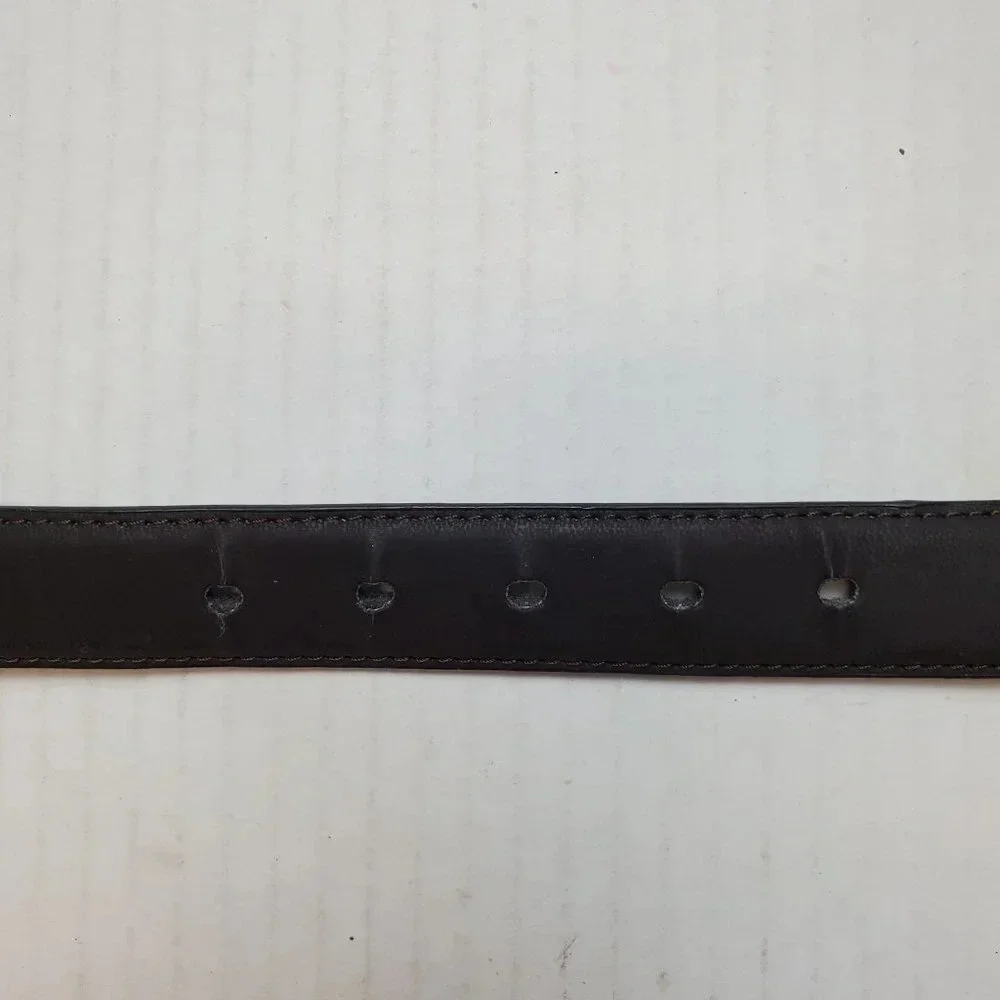 Kid's Boy's Dark Brown Silver Buckle Genuine‎ Bonded Leather Dress Belt Size 20