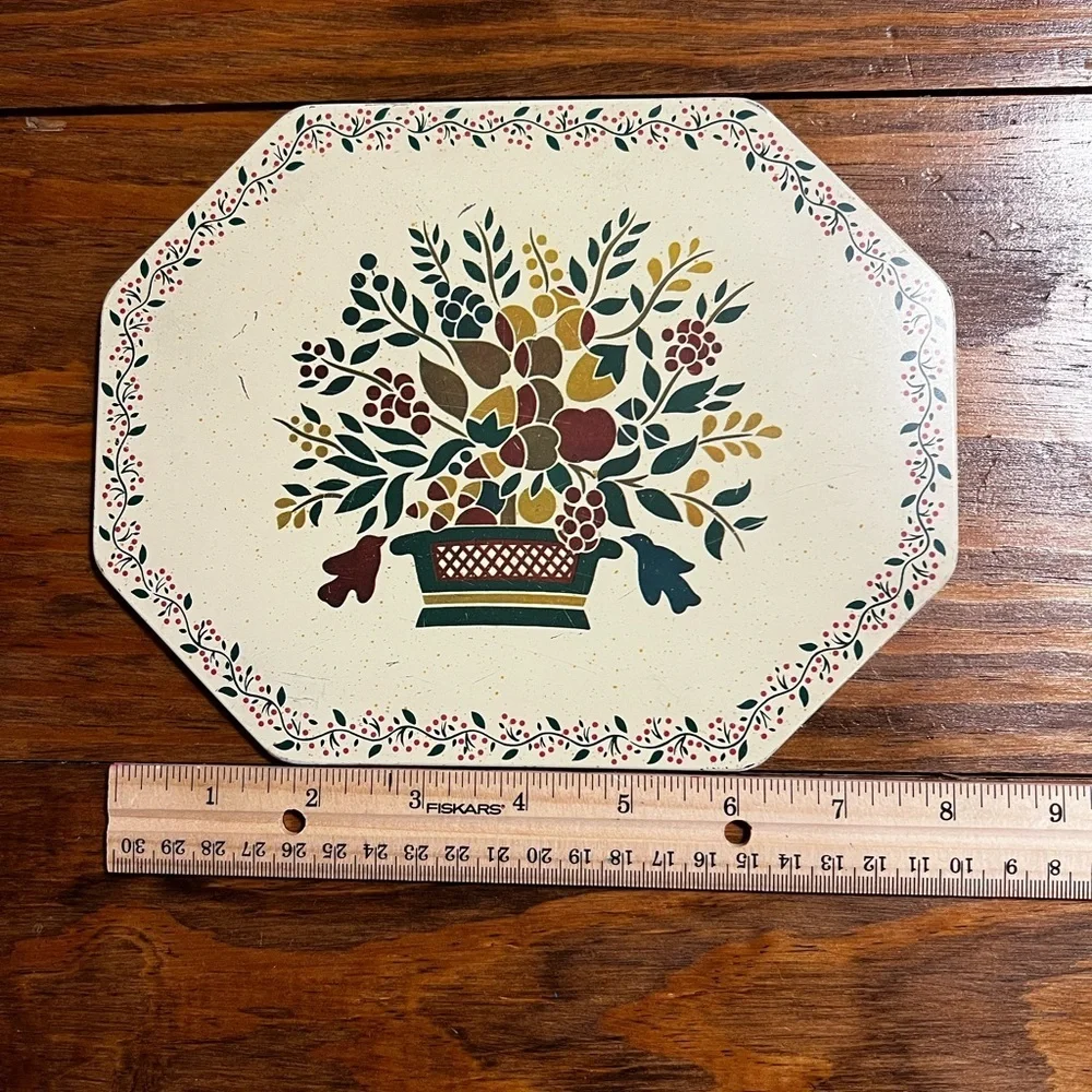 Vintage Floral / Fruit Decorative Basket