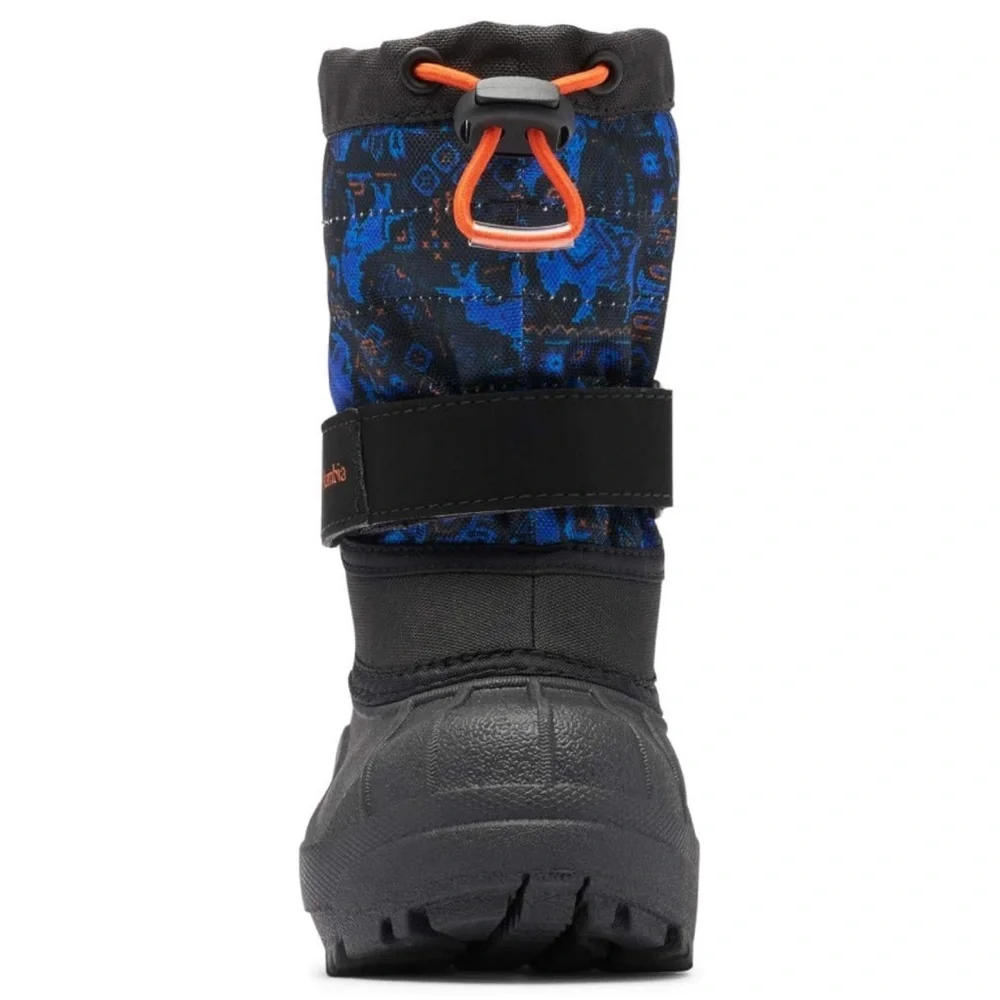 nwt Columbia Youth Powderbug Plus II Print Boot in Blue Black Size 6 & 7 Toddler