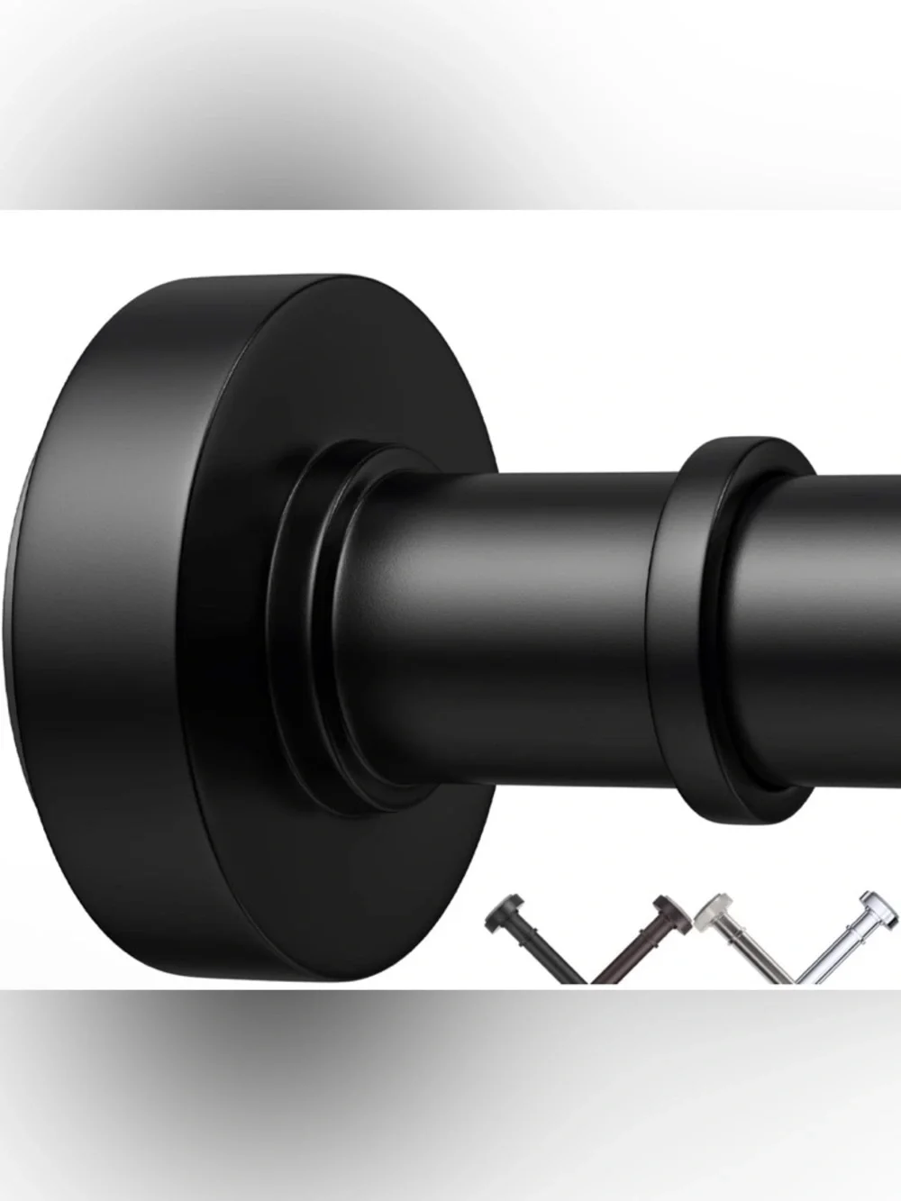 Bloomflower Black Shower Curtain Rod 18-72” Heavy Duty Tension Rod New