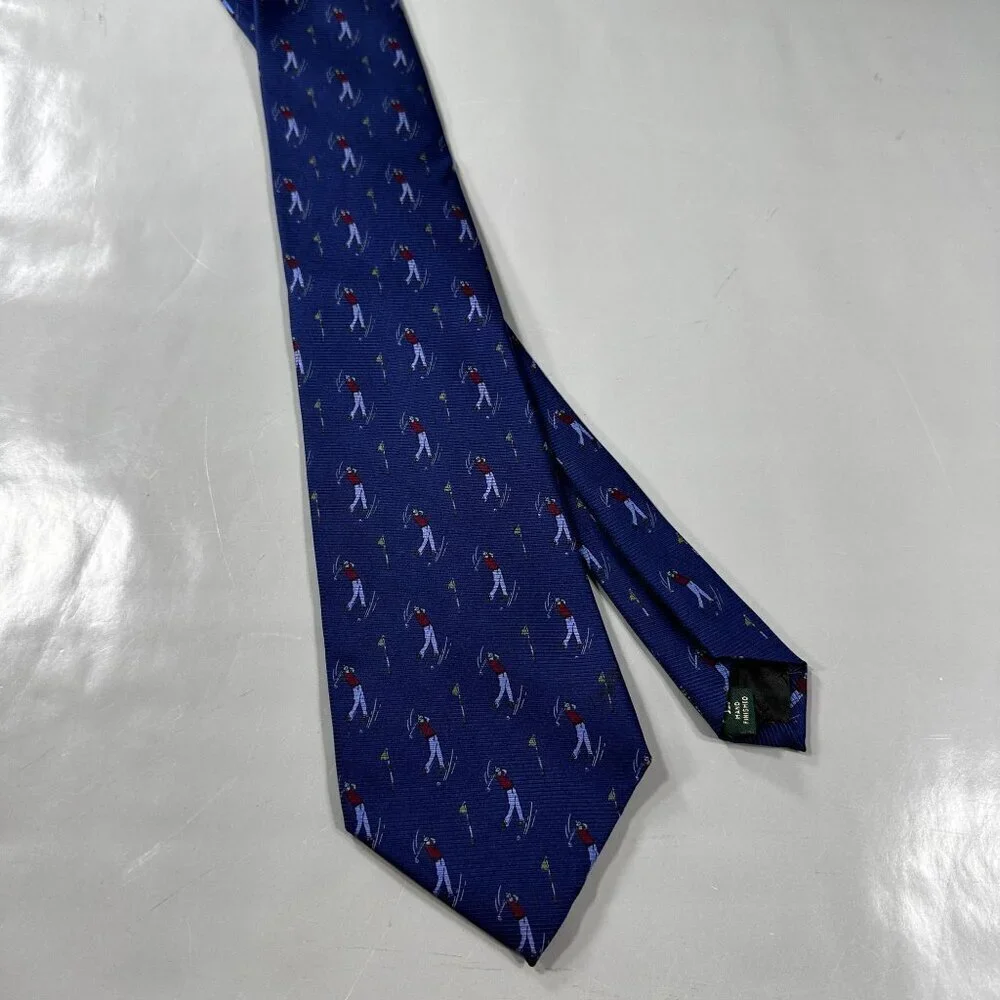 Lauren Ralph Lauren Necktie Mens Golf Swing Silk Accessories USA Tie Blue