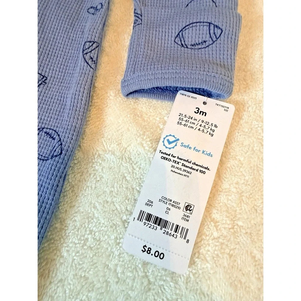 Carter's Just One You Waffle-knit Football Sleeper in Blue - 3M
