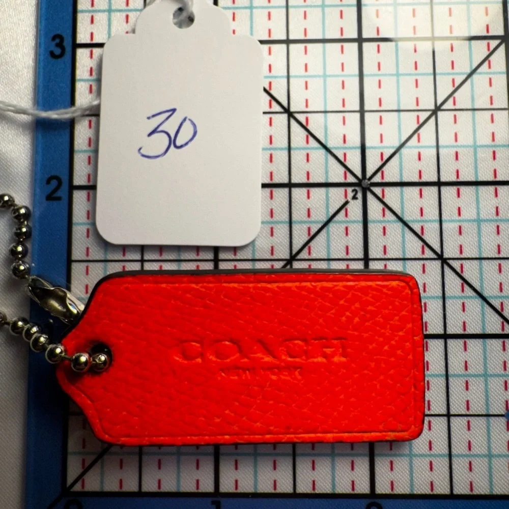 Coach Red Leather Keychain