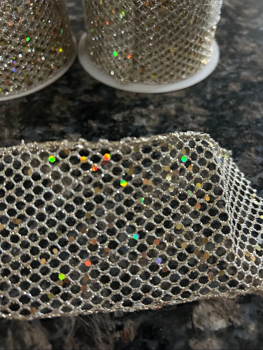 Celebrate It gold mesh