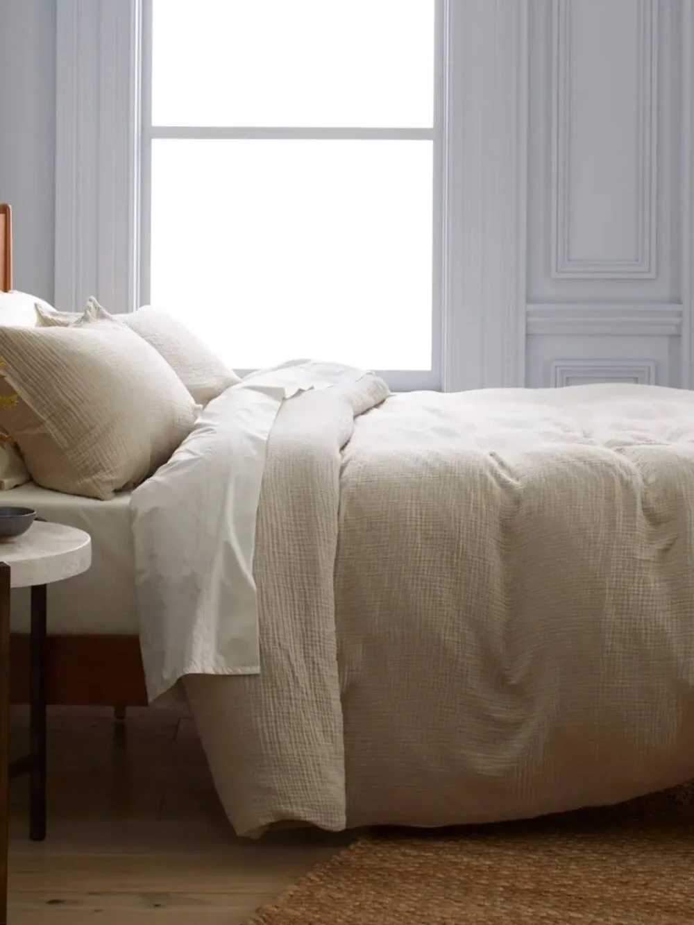 Quince Organic Airy Gauze Duvet Cover Set Queen - Color Dune