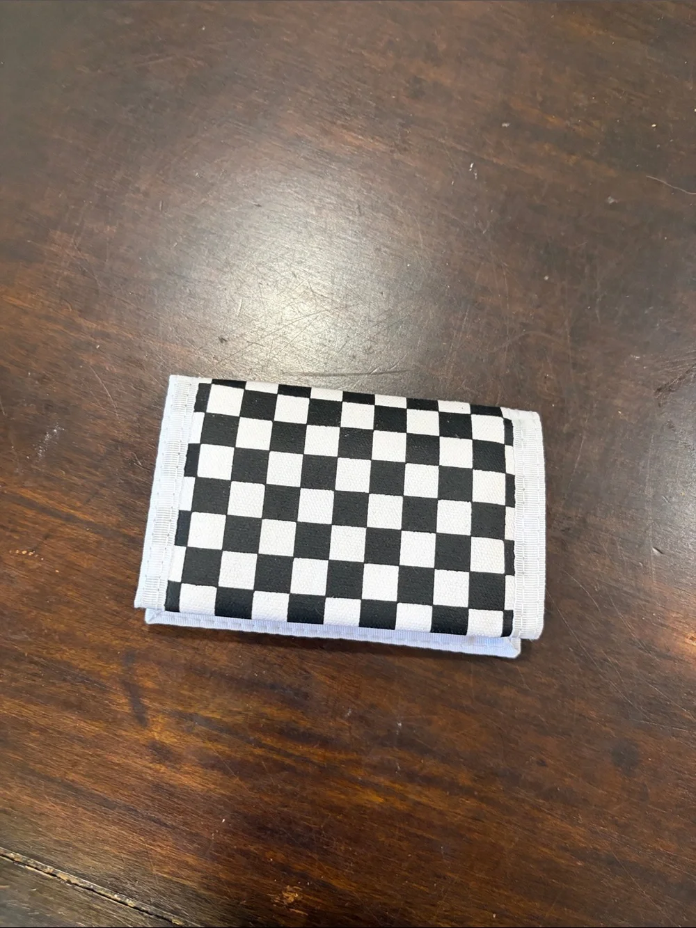 Vans Black and White Checkerboard Money Clip Wallet